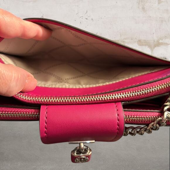 MICHAEL KORS Ruby Small Double-Zip Saffiano Leather Crossbody Bag in Pink - Picture 13 of 13